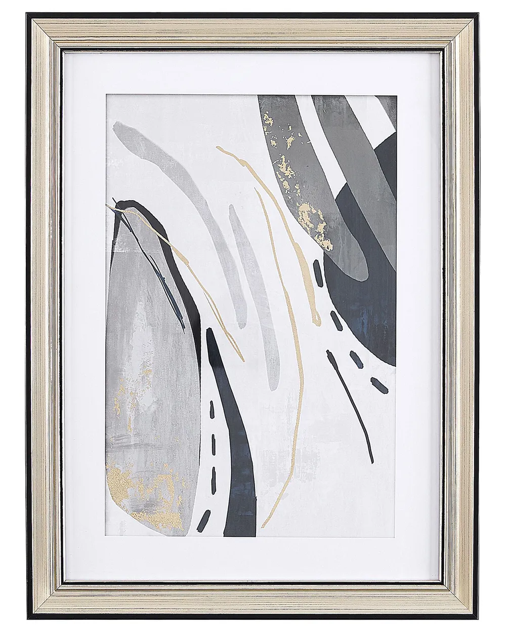 Wandbild mit Rahmen HIDMO 30 x 40 cm Abstraktes Muster Grau