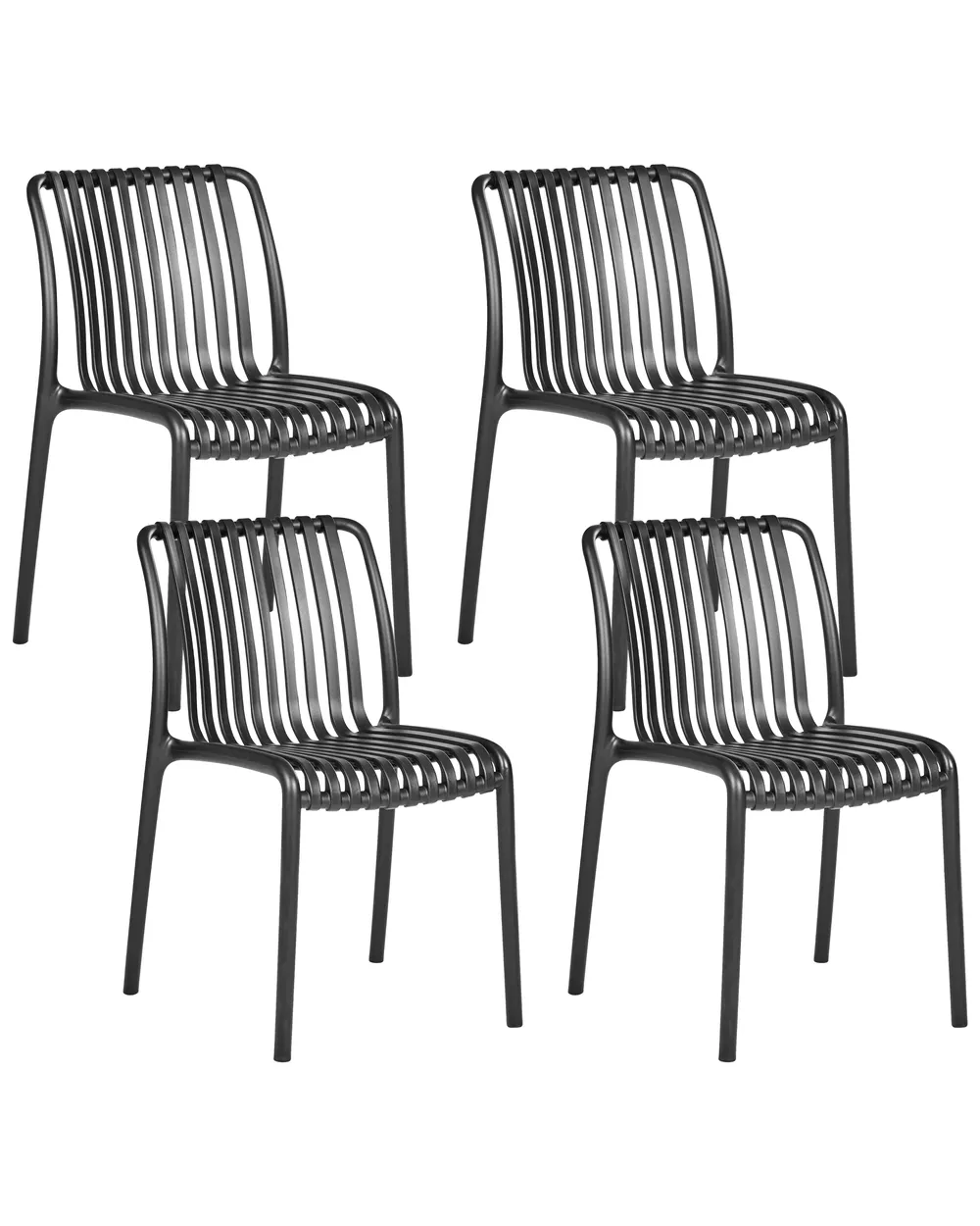 Gartenstuhl 4er Set ARICCIA Schwarz