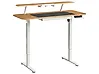 Electric Adjustable Standing Desk WILBANKS 120 cm x 60 cm with USB Port Light Brown/ White