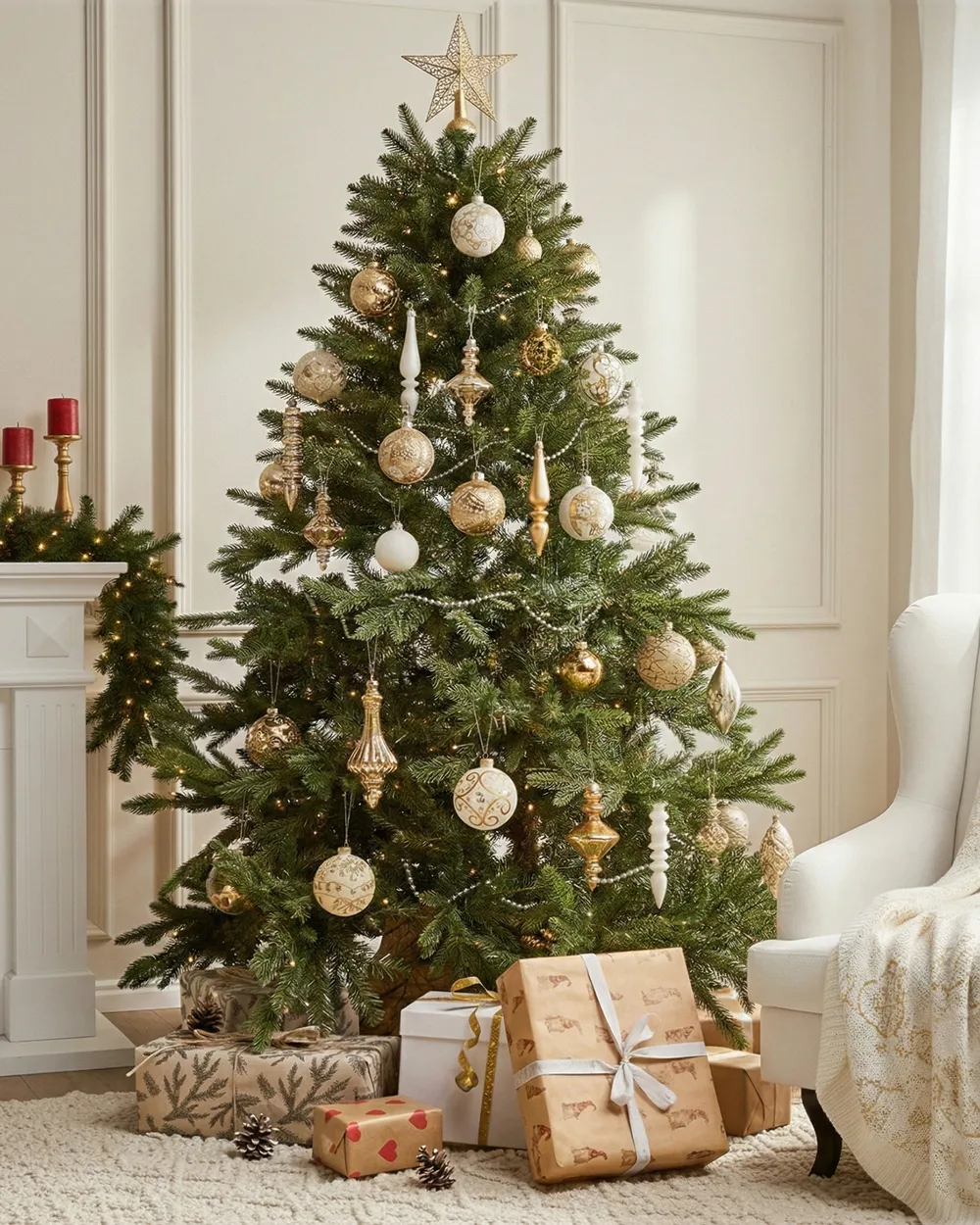 Weihnachtskugel 70er Set FLICKER Glas Gold_1032861