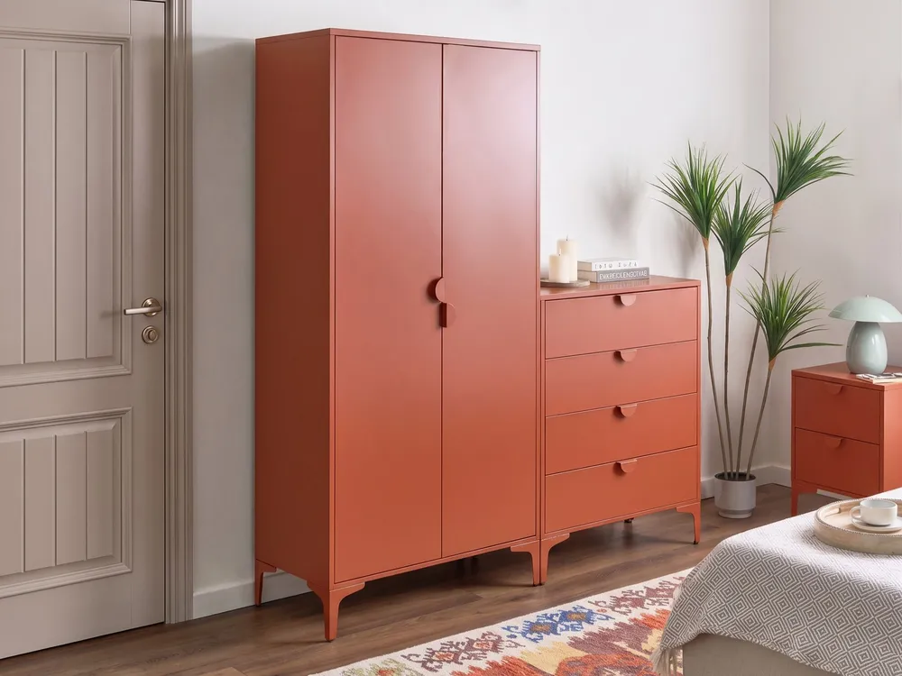Nachttisch mit 2 Schubladen ARDURA Metall Goldbraun_1077753