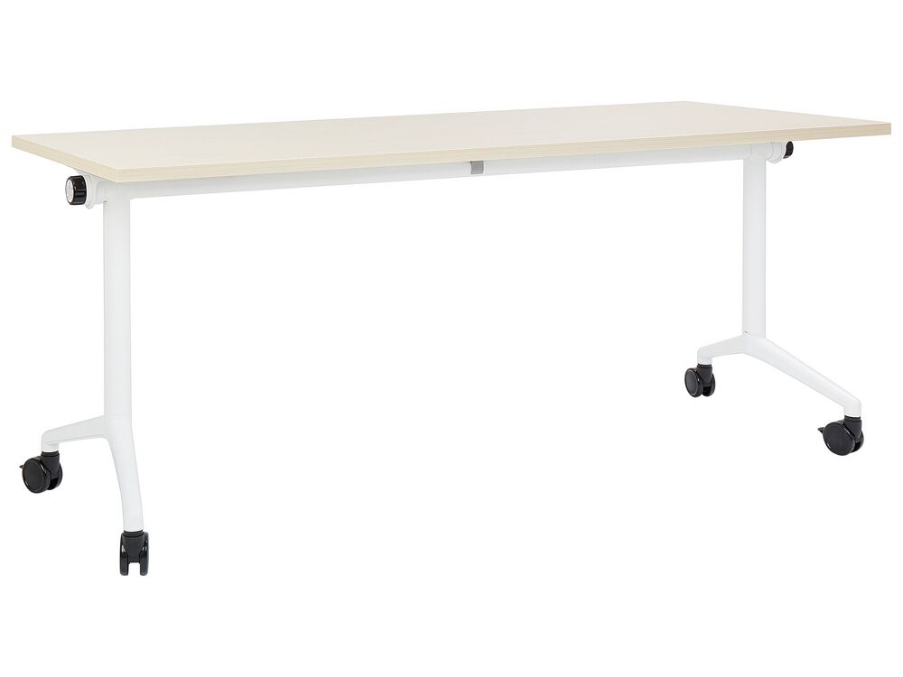 Sklopivi pisaći stol CAVI 180 cm 60 cm s kotačima Svijetlosmeđa