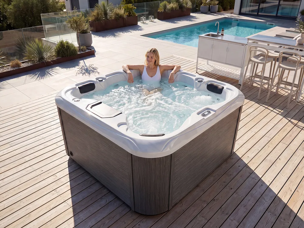 Outdoor Whirlwanne mit LED AMARILLA Grau_1082102
