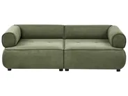Sofa 3-Sitzer SALLA mit Ottomane Stoff Grün_1058289
