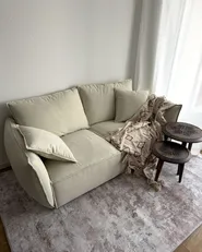 Sofa 3-Sitzer KUNES Stoff Hellbeige_1071695