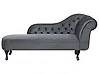 Rechtsseitige Chaiselongue NIMES Samtstoff Grau