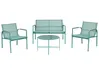 Lounge Set mit Tisch 4-Sitzer LEDRO Metall Grün
