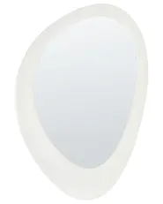 Wandspiegel AUDES 60 cm 90 cm Samtstoff Cremeweiß_903919