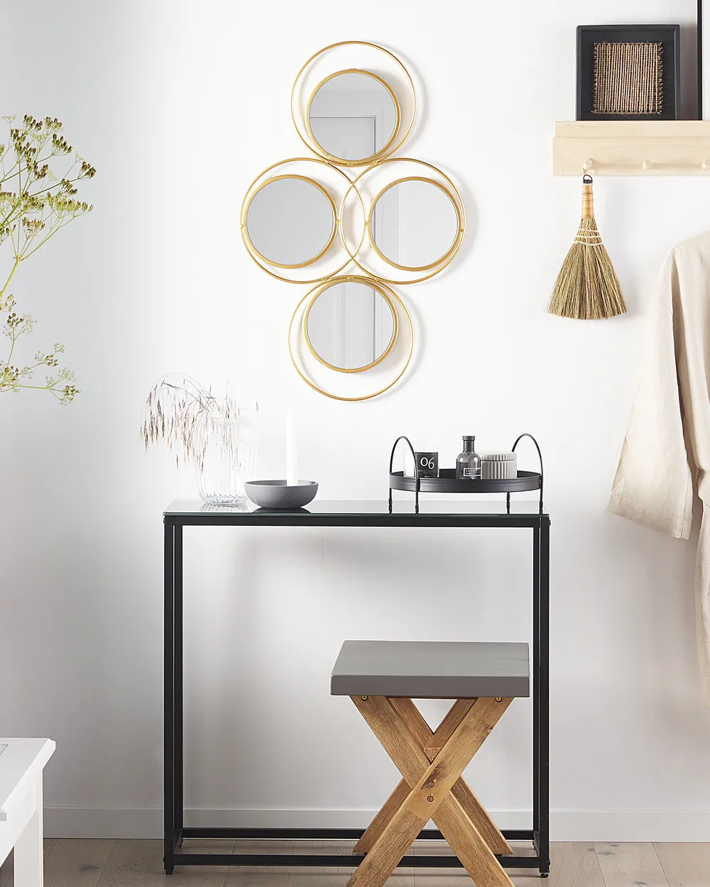 Wandspiegel LESCAR 50 cm 80 cm Metall Gold
