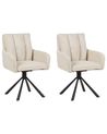 Esszimmerstuhl 2er Set drehbar SARDOAL Stoff Hellbeige