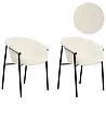 Esszimmerstuhl 2er Set AMES Bouclé Cremeweiß
