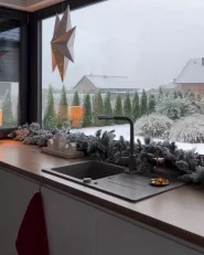 Weihnachtsgirlande Schnee bedeckt LED WHITEHORN 270 cm Weiß_951407
