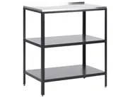 Outdoor-Küche 4er Set mit Spüle VILAMA Schwarz Metall_872624