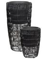 Set of 2 Plant Pots CHELONE 26/34 cm PE Rattan Black