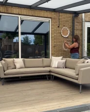 Garten Ecksofa 5-Sitzer LORETELLO Beige_1170378