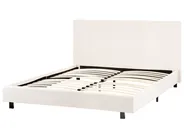 Bett mit Lattenrost Bouclé ALBI 140 x 200 cm Cremeweiß_981889