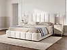 Bett mit Stauraum VAUVERT Stoff Cremeweiß 160 x 200 cm