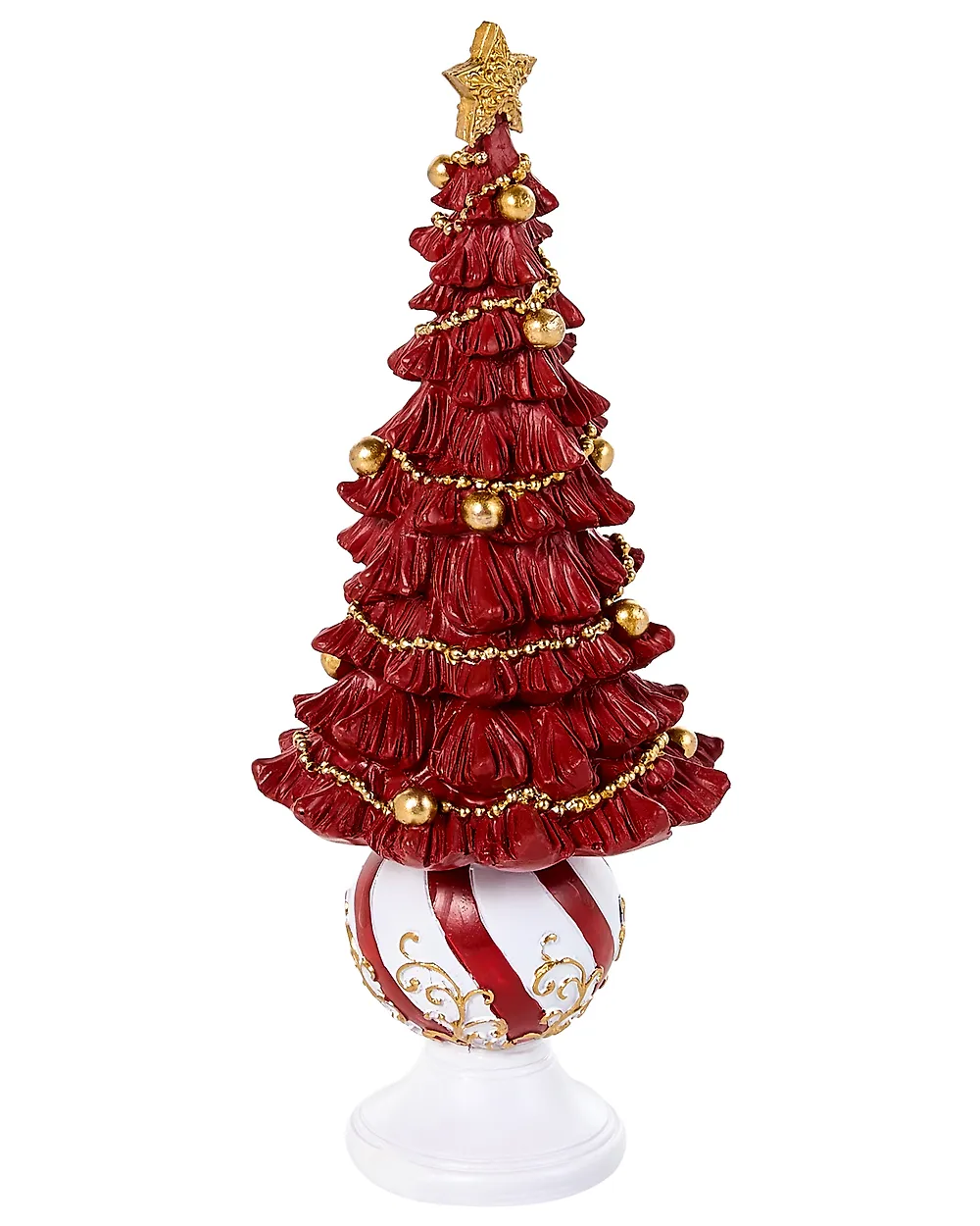 Set van 3 kerstdecoraties HITIS 32/32/40 cm Kerstboom Rood/wit_1175562