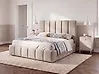 Bett mit Stauraum VAUVERT Stoff Taupe 140 x 200 cm