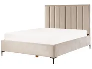 Krevet s prostorom za pohranu SEZANNE Samet Sivo-bež 160 x 200 cm_916830