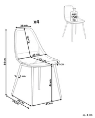Set of 4 Dining Chairs HAZELTON White_948876