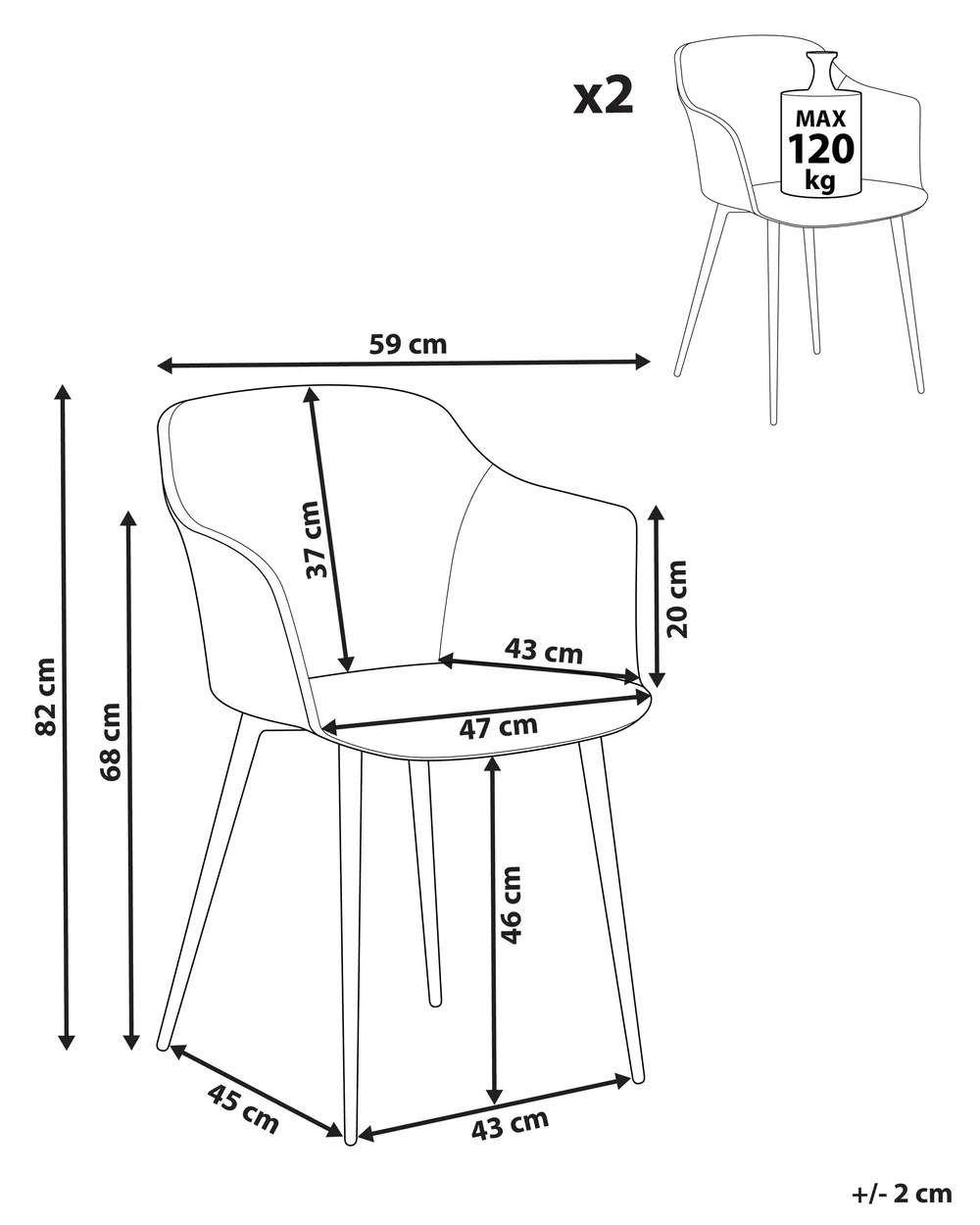 Esszimmerstuhl 2er Set ELIM Mintgrün_883623