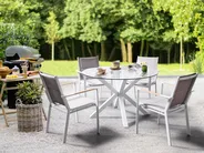 Garden Dining Set 4 Seater MALETTO/BUSSETO Metal White_962353