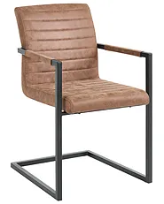 Set of 2 Conference Chairs BUFORD Faux Leather Brown_1156993