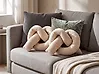 Dekokissen 2er Set GLADIOLUS 172 x 14 cm Bouclé Beige Ohne Muster