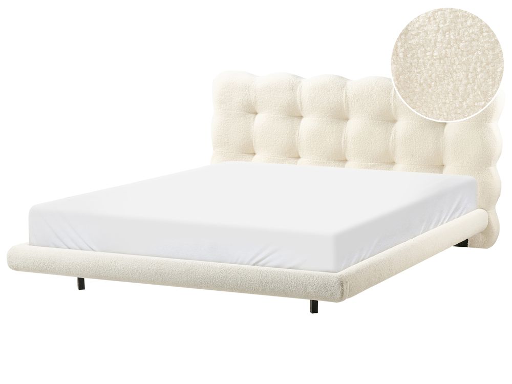Krevet Buklé SOULISSE 160 x 200 cm Krem bijela