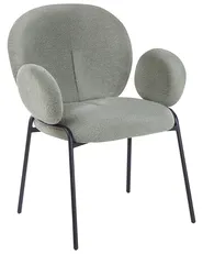 Set of 2 Dining Chairs ELY Boucle Light Green_930192