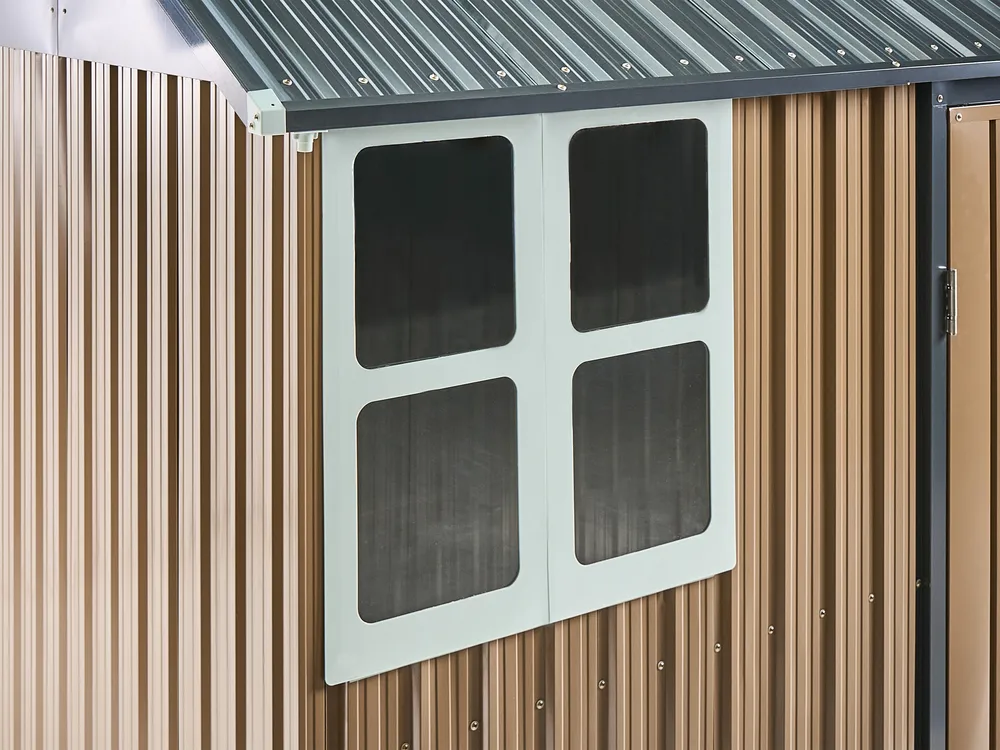 Gerätehaus NOCCIANO 313 cm 220 cm Metall Braun_1020026