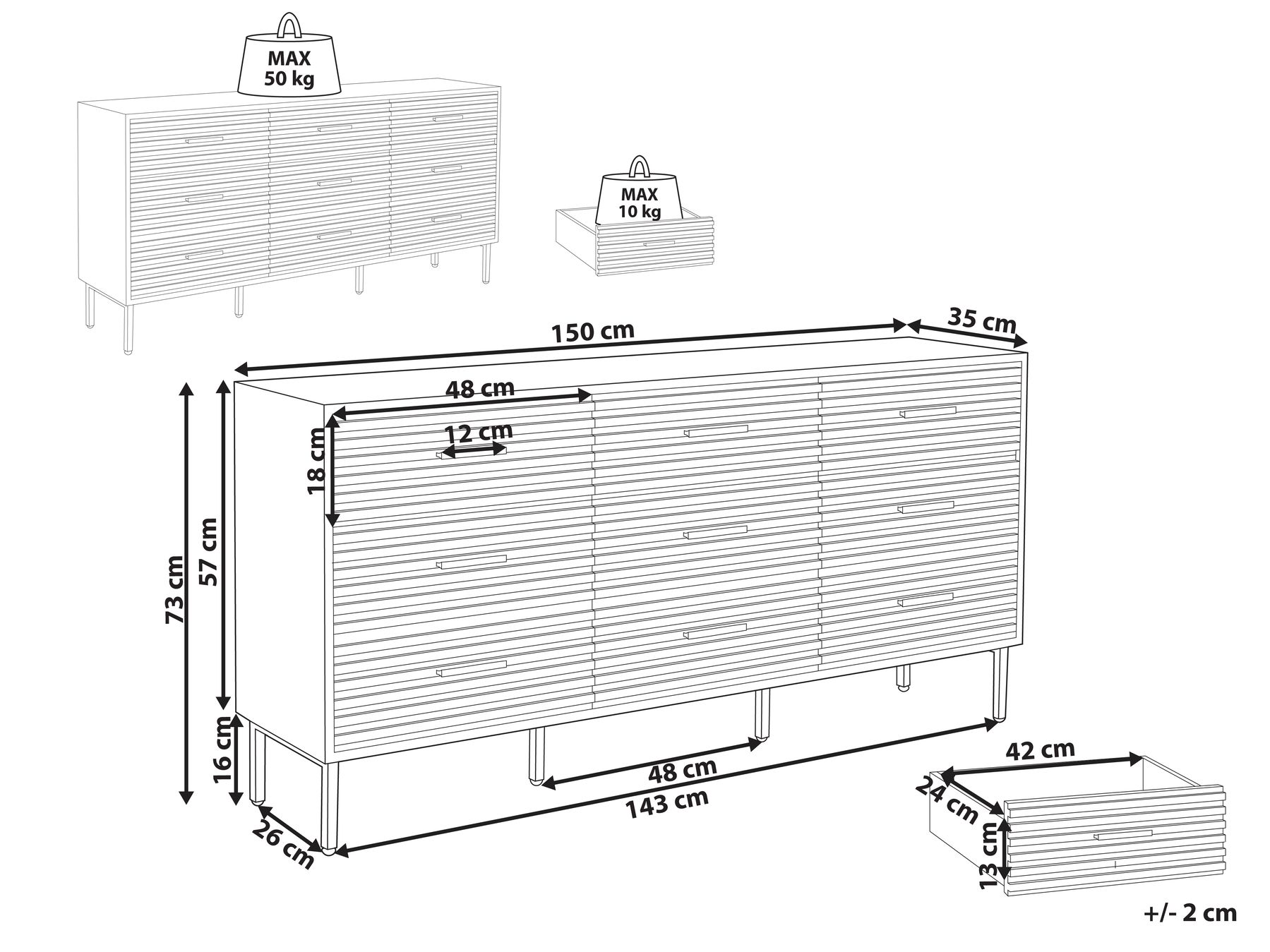 9 Drawer Chest KEITH Dark Brown_1038330