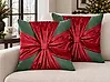 Dekokissen 2er Set MARSHMALLOW 45 x 45 cm Samtstoff Rot Grün Weihnachtsmotiv