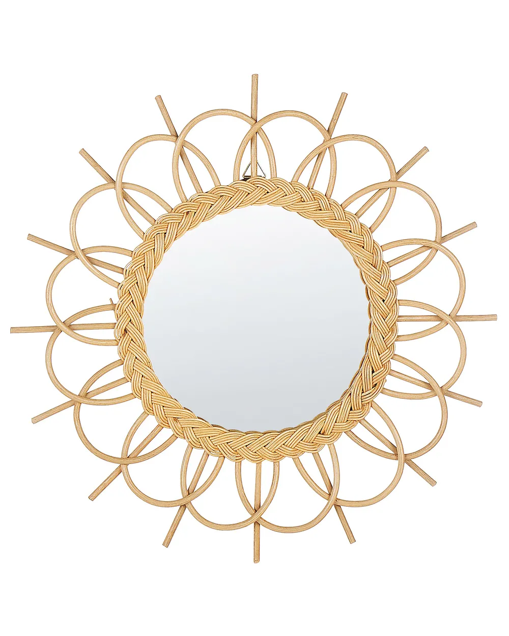 Wandspiegel TELAKIA 60 cm 60 cm Rattan Naturfarben