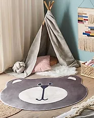 Kids Rug COLARGOL Brown ø 120 cm_1178349