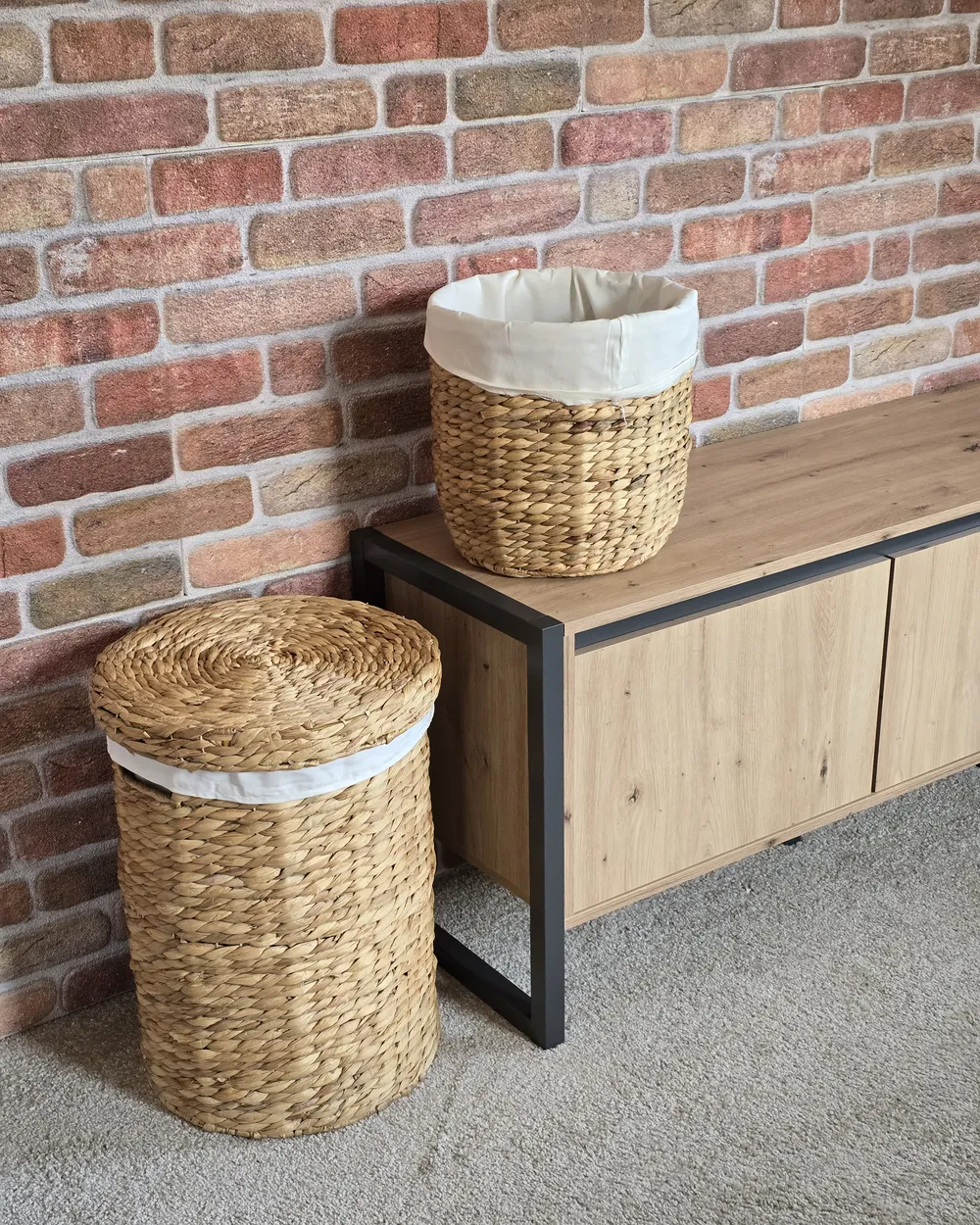 Set of 2 Baskets DANANG Wicker Natural 31/61 L_913073