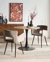 Esszimmerstuhl 2er Set SANILAC Samtstoff Taupe