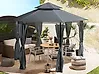 Pavillon PORTEL 350 cm x 350 cm Metall Graphitgrau