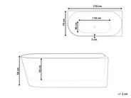Eckbadewanne RENACA 170 x 79 cm Weiß linksseitig_1013999