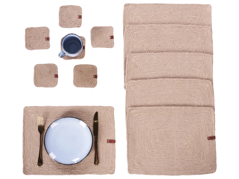 Tischset mit Untersetzern 12-teilig SALTBUSH Jute Naturfarben_946283
