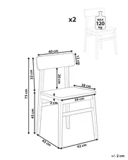 Set of 2 Dining Chairs GORRE Wood Black_1031573