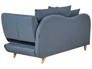 Right-Hand Chaise Longue MERI with Storage Faux Linen Dark Blue_881338
