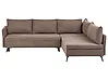 Eckschlafsofa KOGE mit Stauraum Stoff Braun linksseitig