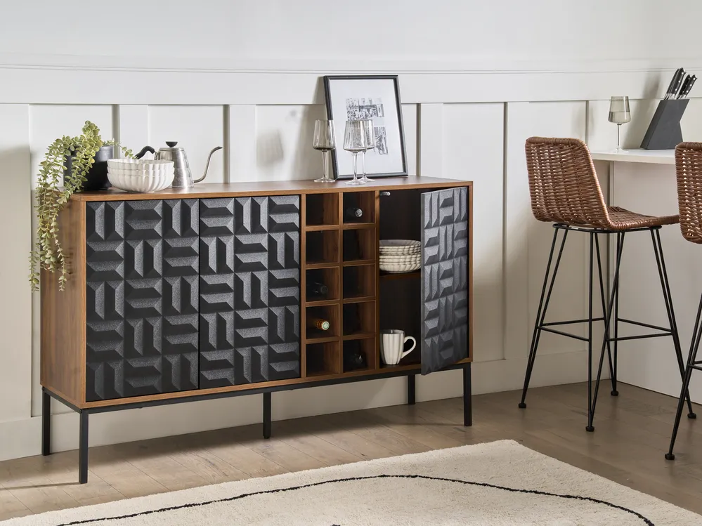 Wine Cabinet CARAQUET Dark Brown_1023645