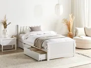 Bett mit 4 Schubladen OLENDON Kiefernholz Weiß 90 x 200 cm_954554