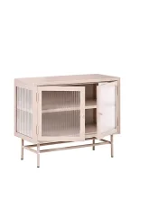 Sideboard mit Glastüren DEVON 77 cm Metall Beige_1148769