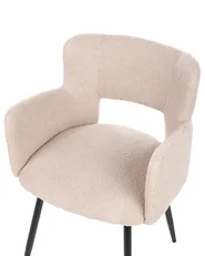 Set of 2 Dining Chairs SANILAC Boucle Beige_947075