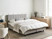 Bett verstellbar Stoff DUKE 160 x 200 cm Hellgrau_973580