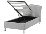 Bett mit Stauraum METZ Stoff Hellgrau 90 x 200 cm_799471